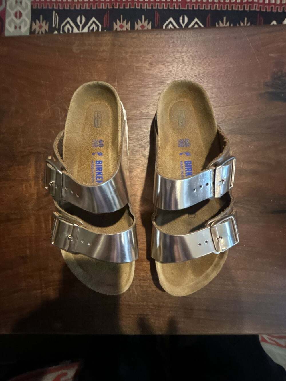 Birkenstock Arizona Soft Footbed Rose Gold Leather Sandals - Picture 2 of 11
